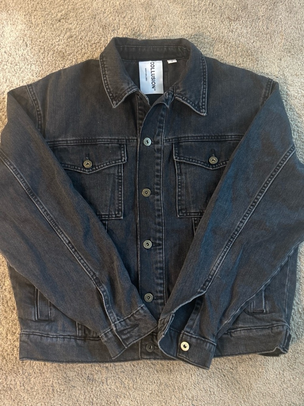Men's Washed Black Denim Jacket